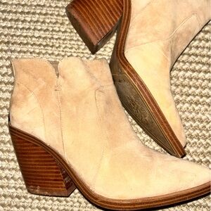 Vince Camuto Cream Ankle Booties